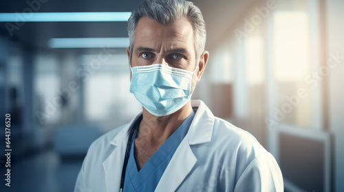 Portrait of a Doctor Wearing a Protective Face Mask