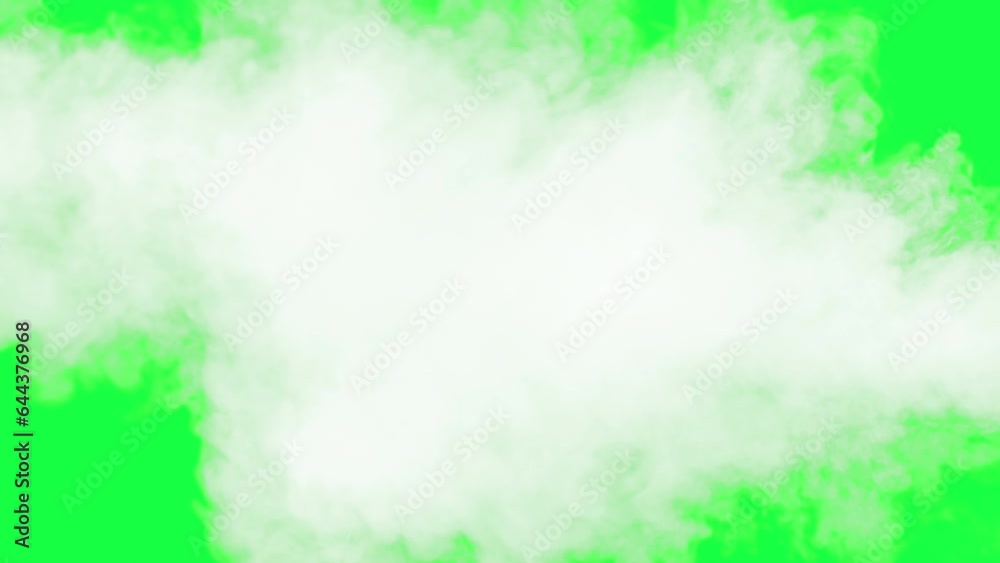 Jet of White Dense Smoke on a Chromakey. For transitions. White thick smoke slowly moves against a green background, gradually filling the screen Jet of White Dense Smoke on a Chromakey. For transitions. White thick smoke slowly moves against a green background, gradually filling the screen