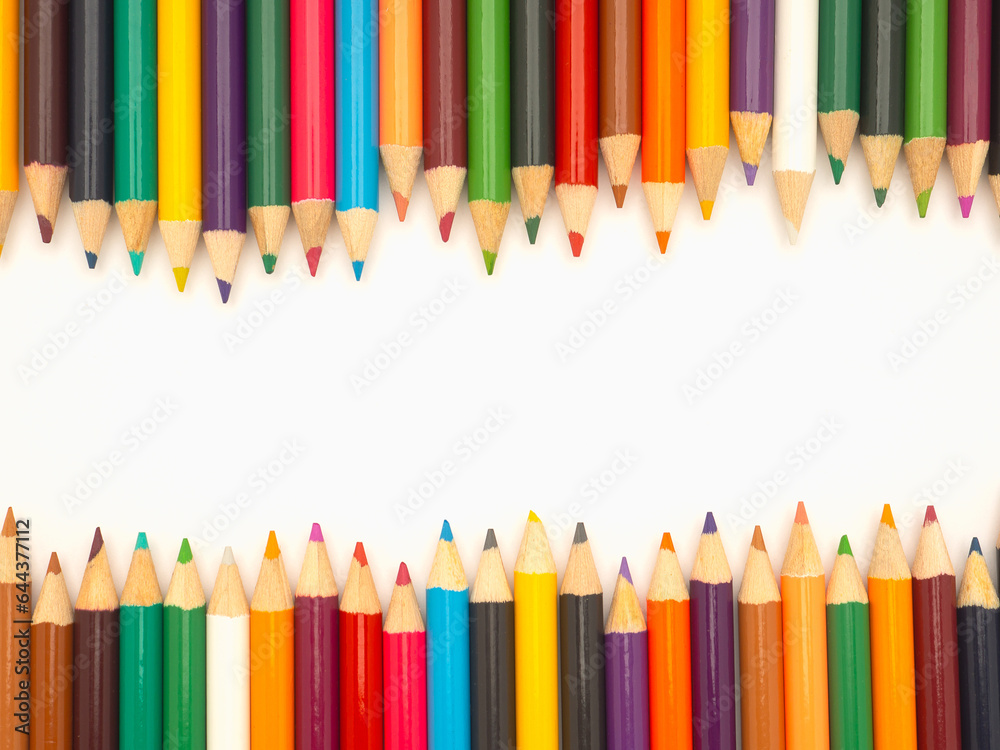 Fototapeta premium Multicolored pencils isolated on a white background