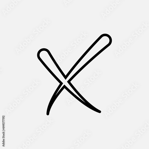 Cross Icon. Multiply Symbol. Reject Sign .  Disagree Element. Logo Component - Vector.
