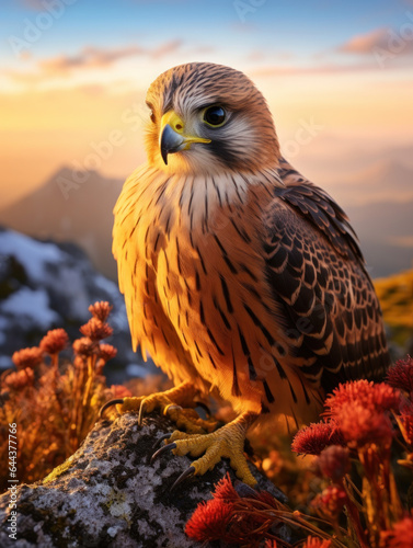 Falcon in its Natural Habitat  Wildlife Photography  Generative AI