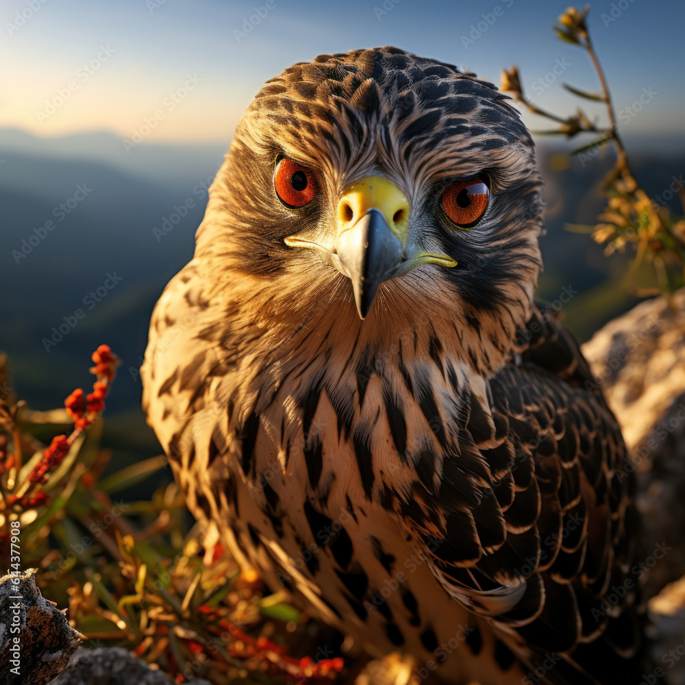 Falcon in its Natural Habitat, Wildlife Photography, Generative AI Falcon in its Natural Habitat, Wildlife Photography, Generative AI
