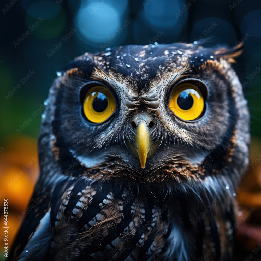 Obraz premium Owl in its Natural Habitat, Wildlife Photography, Generative AI