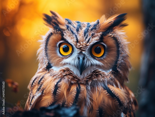 Owl in its Natural Habitat, Wildlife Photography, Generative AI © Vig