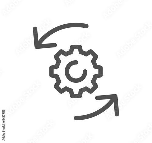 Setup and settings related icon outline and linear symbol.	
