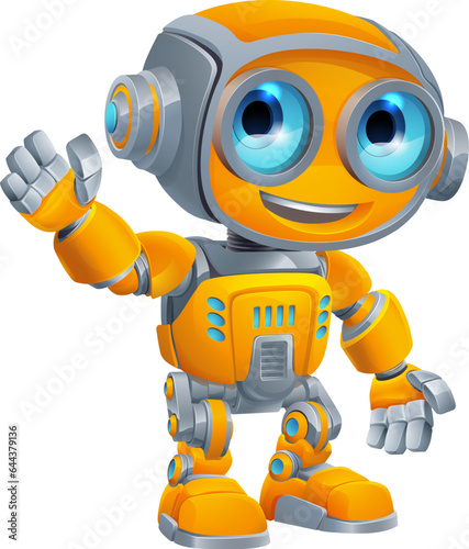 A robot cartoon cute fun al...