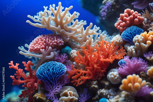 coral reef in sea Generative AI © woonha