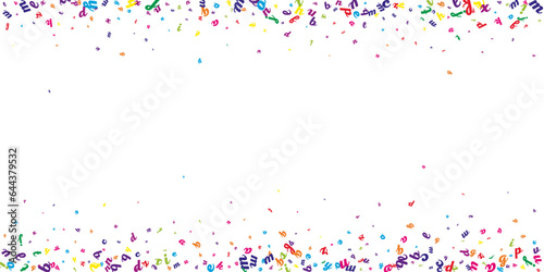 Flying latin letters. Colorful childish scattered