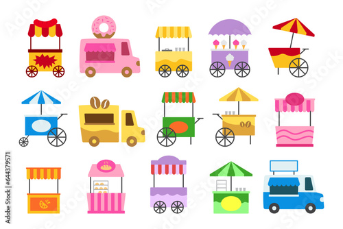 Stand food flat design illustration