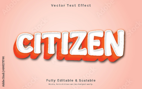 Citizen 3d editable text vector download