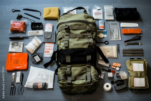 a kit containing essential items for providing assistance in times of disaster. Generative AI