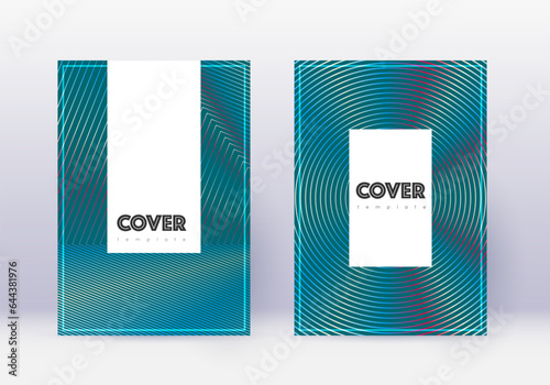 Hipster cover design template set. Red abstract li