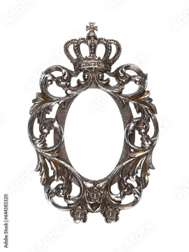 silver royal frame isolated on white background