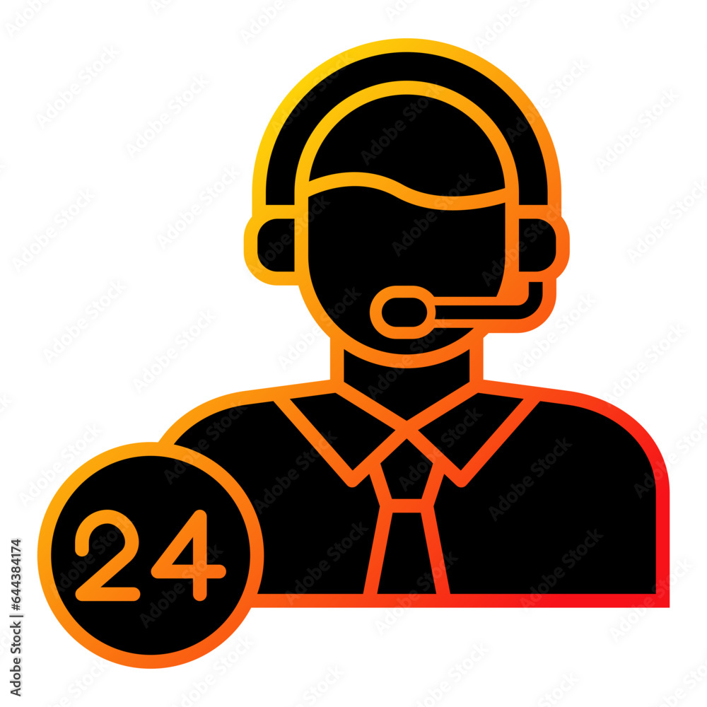 24 Hours Support Icon