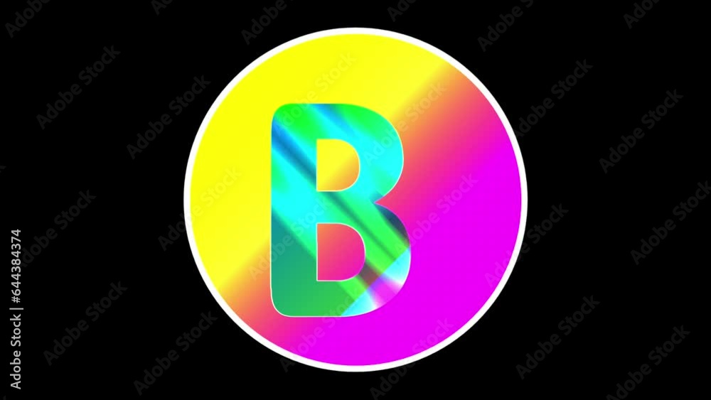 Animated Letter B with waving on circle shapes Animated Letter B with waving on circle shapes