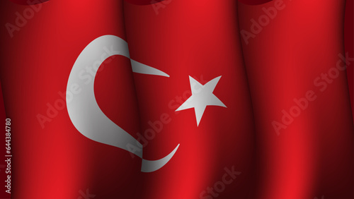 turkey waving flag background design vector illustration