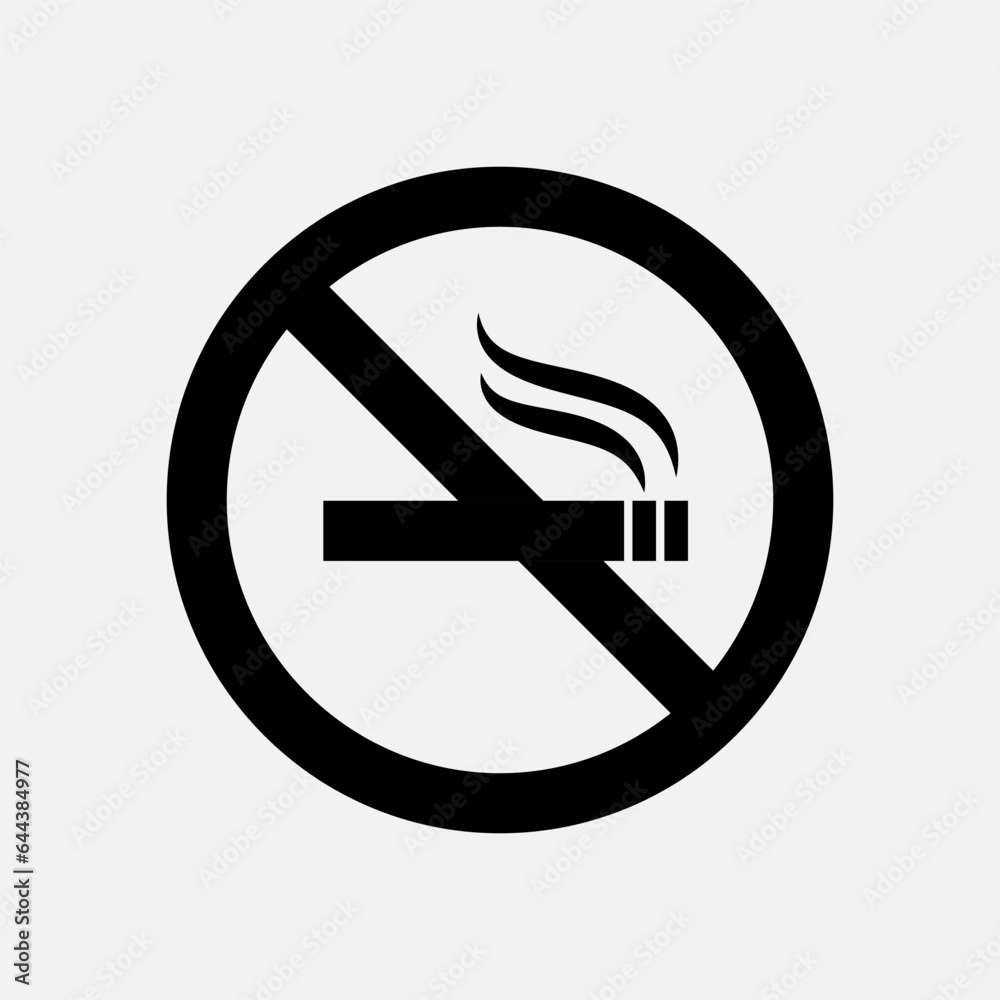 No Smoking Icon. Bad Habit. Universal Interface Element, Healthy Lifestyle Symbol - Vector Logo Template. No Smoking Icon. Bad Habit. Universal Interface Element, Healthy Lifestyle Symbol - Vector Logo Template.
