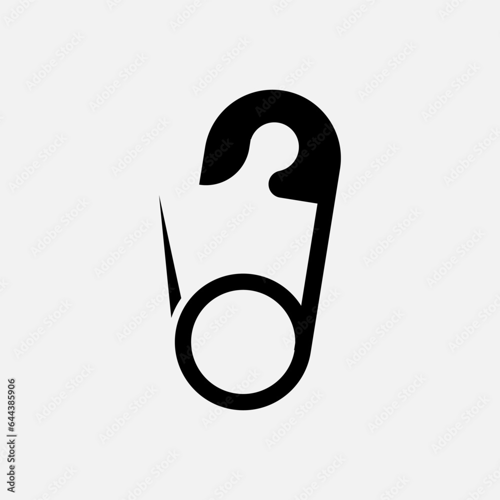 Pin Brooch Icon. Accessory, Fashion Element Symbol - Vector.