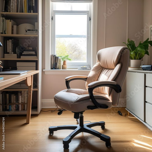  The office chair in a professional home office room 
