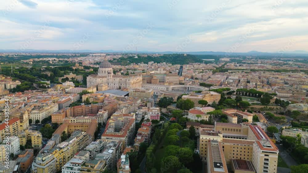 Forward Drone Shot Above Vatican City, Home of the Roman Catholic Pope. Cinematic Establishing Shot Forward Drone Shot Above Vatican City, Home of the Roman Catholic Pope. Cinematic Establishing Shot