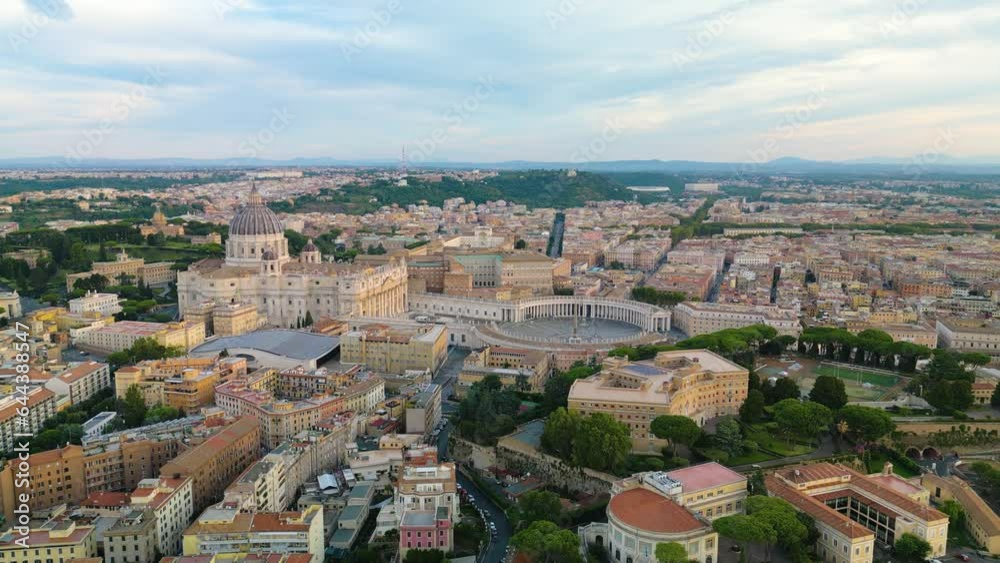 Orbiting Aerial Shot Above Vatican City, Home of the Catholic Church Orbiting Aerial Shot Above Vatican City, Home of the Catholic Church