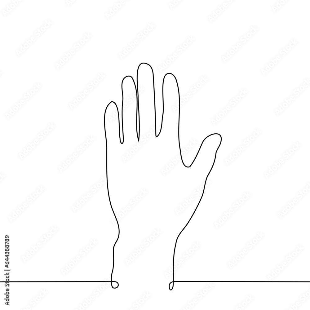 left human hand - one line art vector left human hand - one line art vector