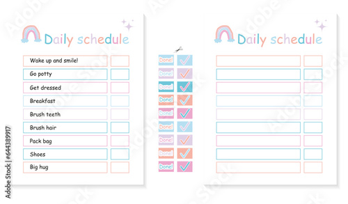  Routine Chart kids daily checklist with stickers