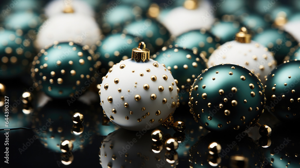 A christmas background made of white and green with black as the primary color