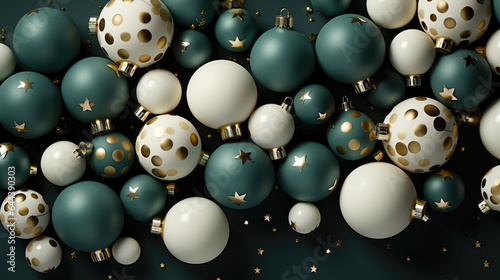 A christmas background made of white and green with black as the primary color