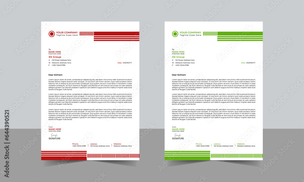 Abstract Letterhead Design Modern Business Letterhead Design Template, Clean and professional corporate company business letterhead template design