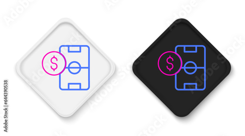 Line Soccer football betting money icon isolated on white background. Football bet bookmaker. Soccer betting online make money. Colorful outline concept. Vector