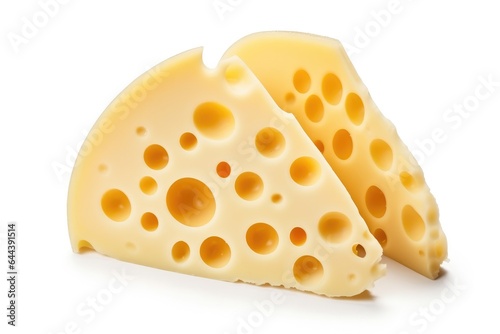 Wallpaper Mural Yellow pieces of cheese isolated on a white background Torontodigital.ca