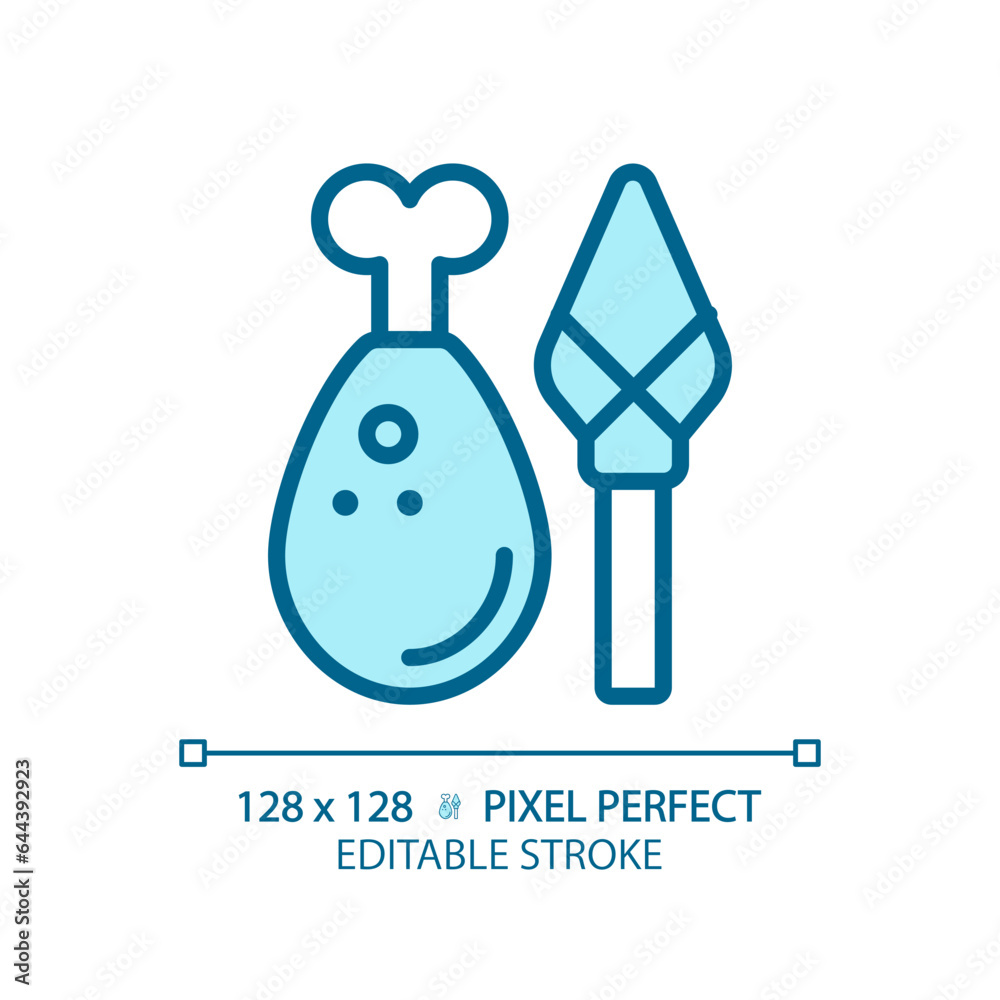 2D pixel perfect editable blue mediterranean meat icon, isolated vector, thin line illustration representing allergen free. 2D pixel perfect editable blue mediterranean meat icon, isolated vector, thin line illustration representing allergen free.