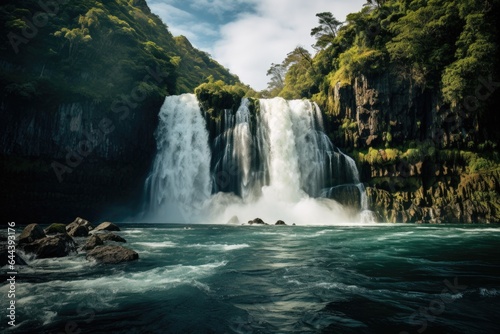 Majestic waterfall landscape