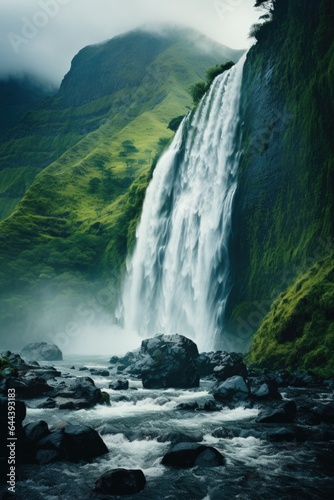 Majestic waterfall landscape