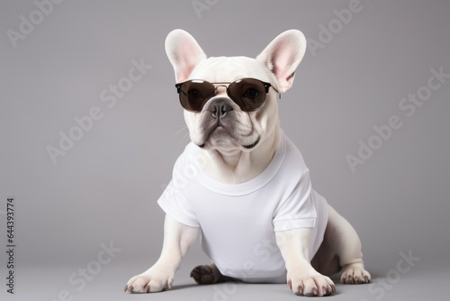 pet dog wear white shirt for mockup, generative AI