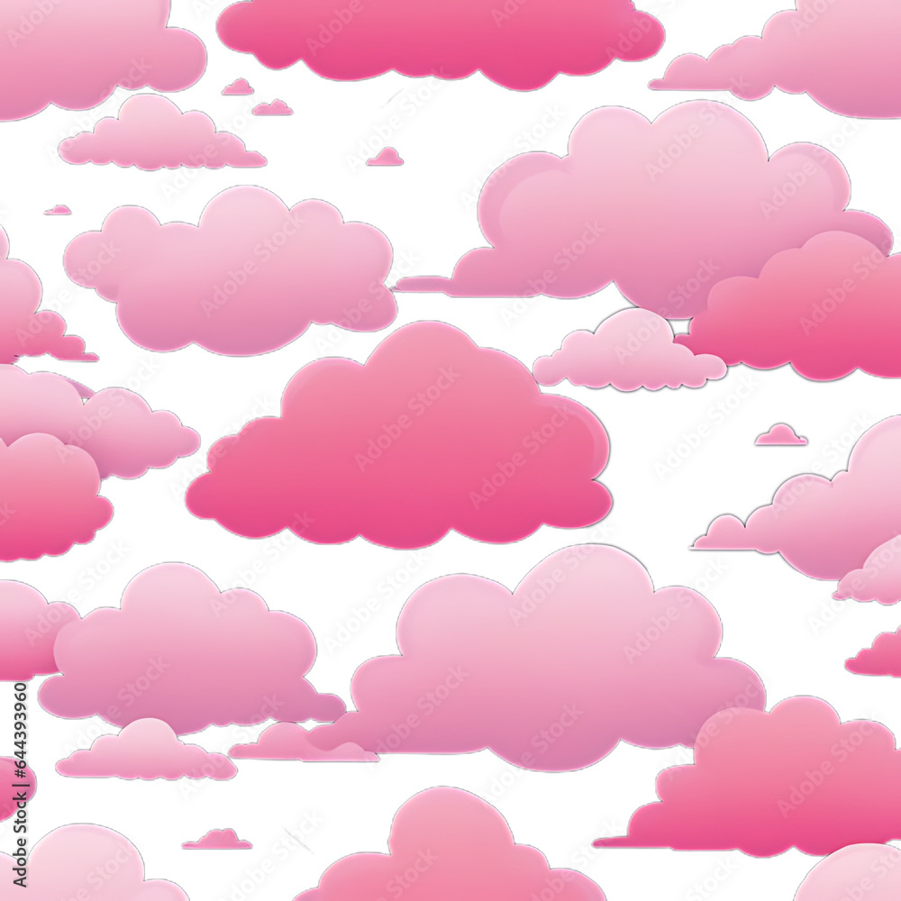 Pattern with pink clouds