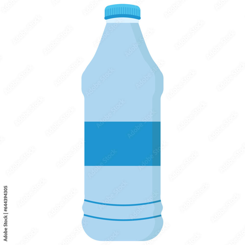 Plastic water bottle. Vector flat icon