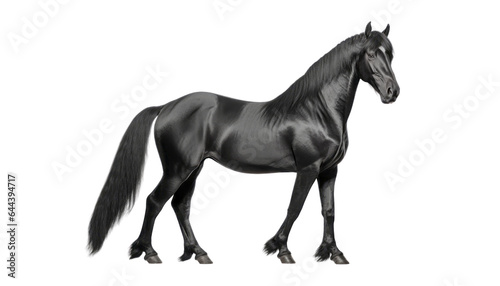 black horse isolated on transparent background cutout © Papugrat