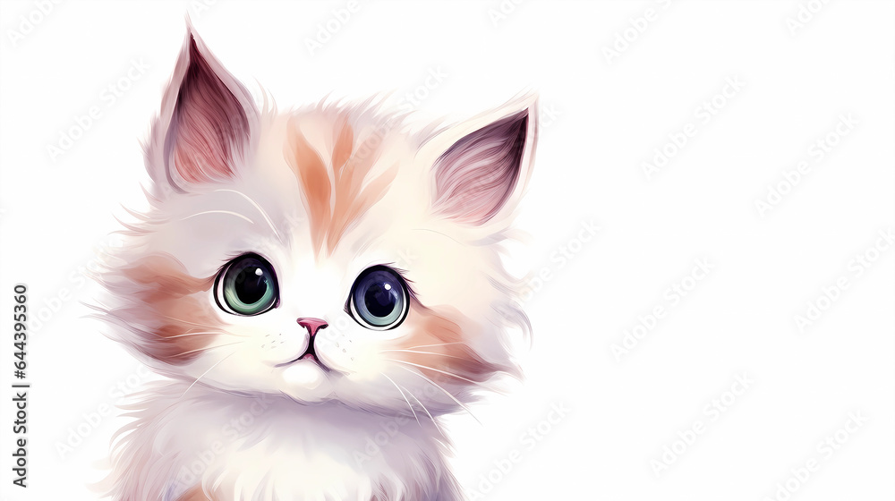 hand drawn cartoon cute cat illustration
