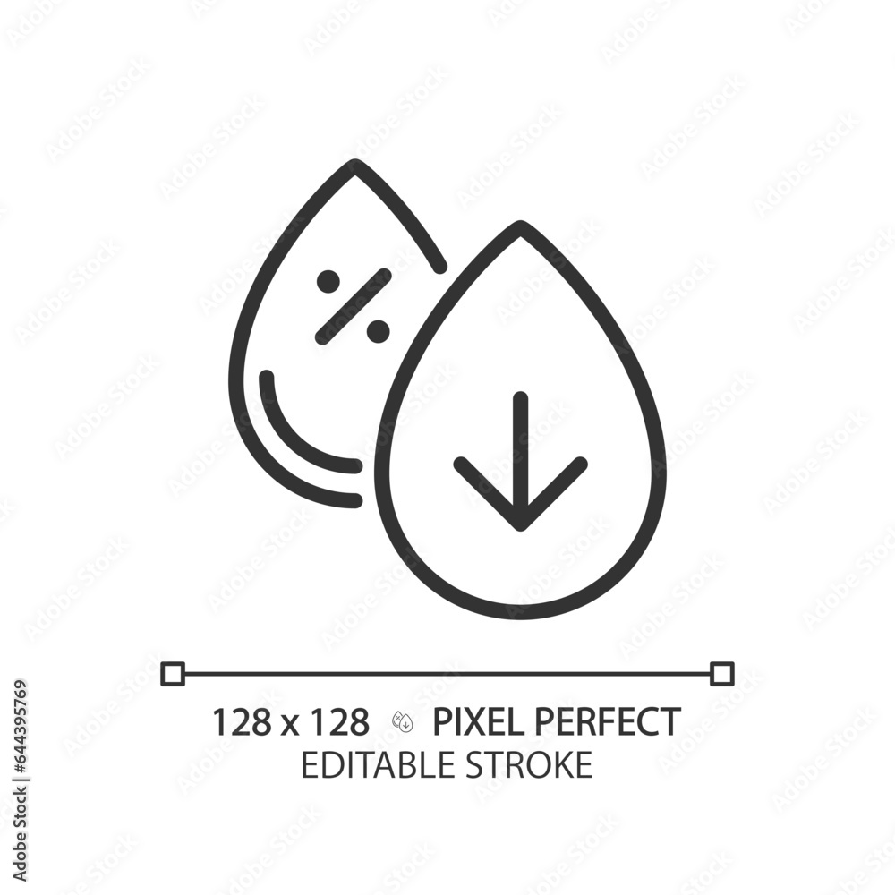 2D pixel perfect editable black low cholesterol icon, isolated vector, thin line illustration representing allergen free. 2D pixel perfect editable black low cholesterol icon, isolated vector, thin line illustration representing allergen free.