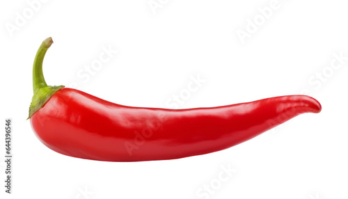 red hot chili pepper isolated on transparent background cutout