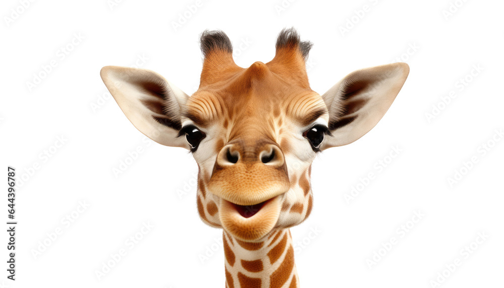 Obraz premium giraffe isolated on transparent background cutout