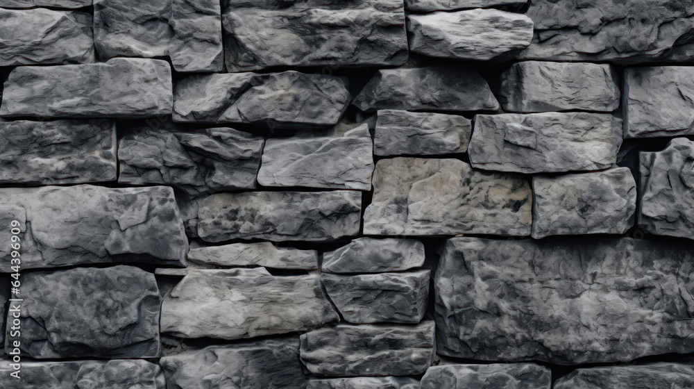 Fototapeta premium pattern gray color of modern style design decorative uneven cracked real stone wall surface with cement