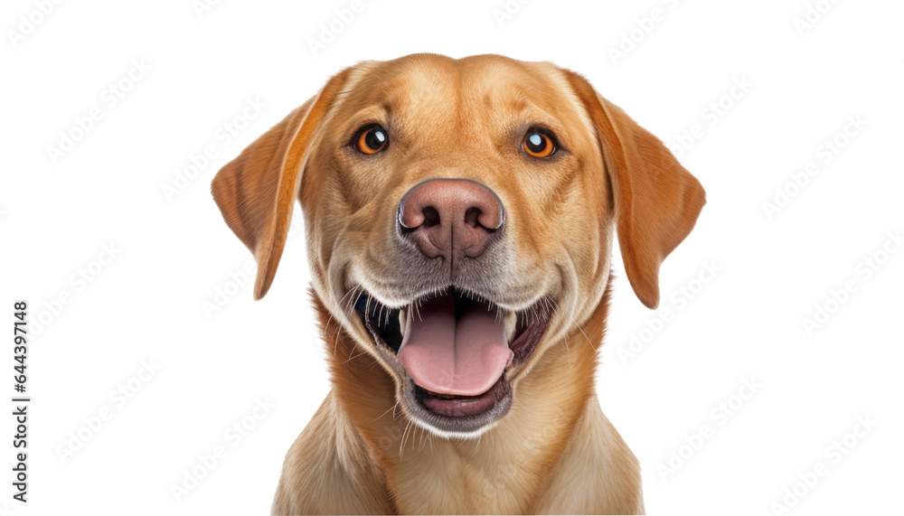 portrait of a dog isolated on transparent background cutout
