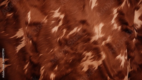 Texture of a brown cow coat. Animal hair of fur cow leather texture background.