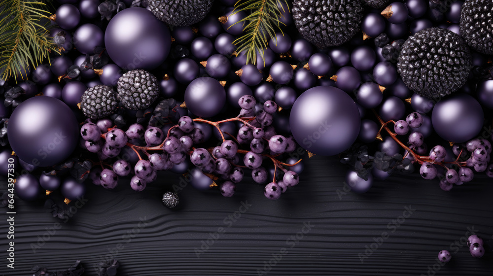 A christmas background made of violet with black as the primary color A christmas background made of violet with black as the primary color
