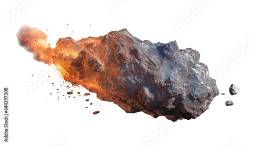 a meteor isolated on transparent background cutout