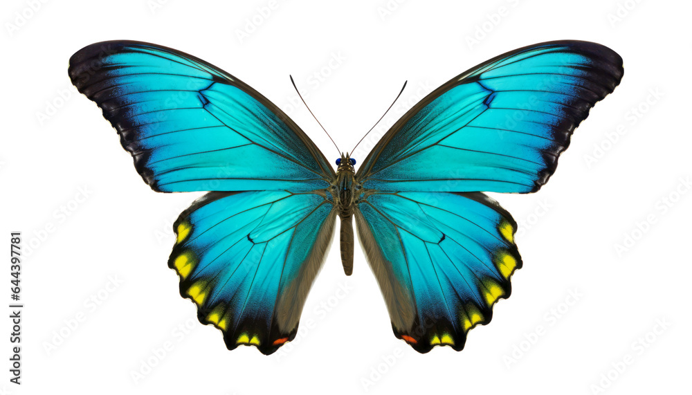 Obraz premium blue butterfly isolated on transparent background cutout