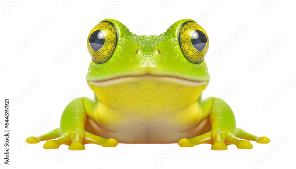 Obraz premium green frog isolated on transparent background cutout